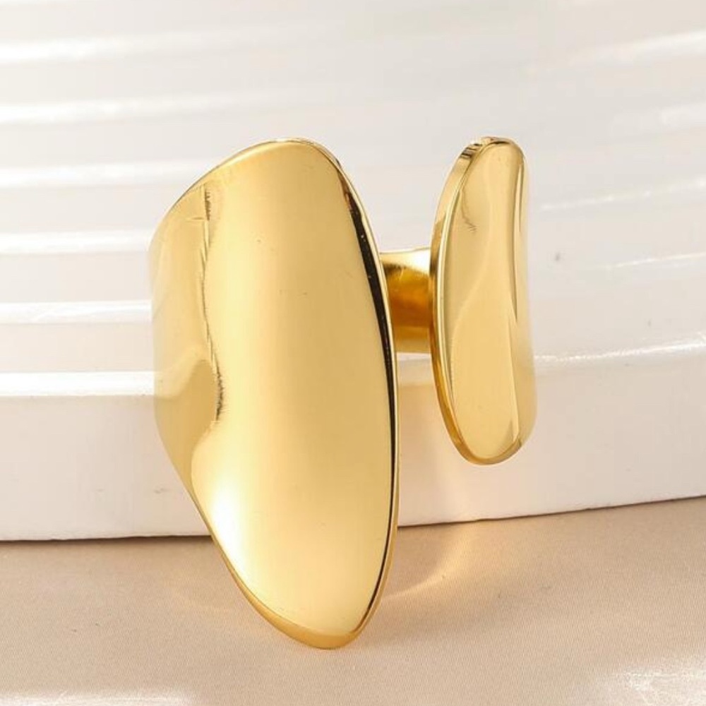 Gold Plated Cuff Statement Ring